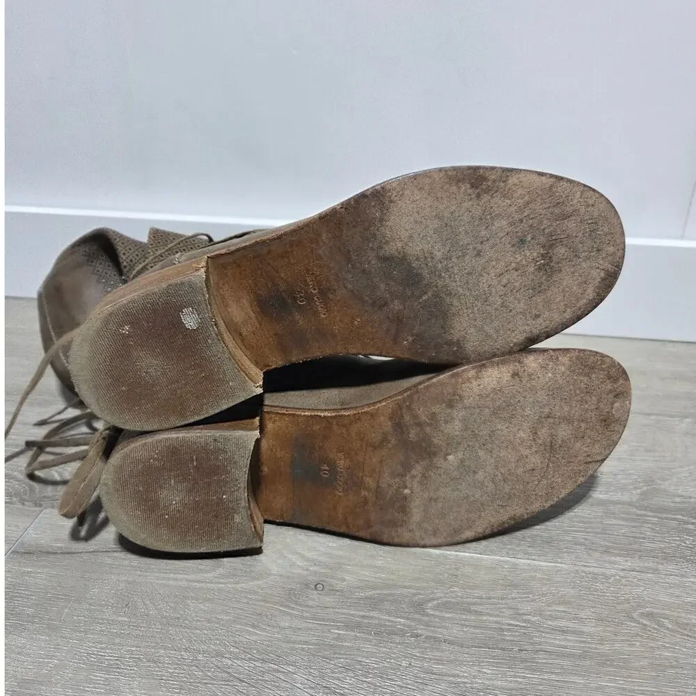 Danielle Brown Vero Cuoio Leather Boots Size 40 US 9.5 - Picture 5 of 7